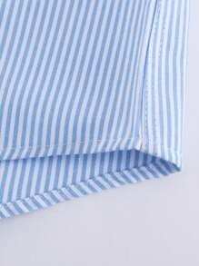 1 Stück Herren Frühling Herbst gestreiftes Langarm Oxford Lässig Hemd, Herbst