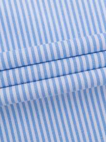 1 Stück Herren Frühling Herbst gestreiftes Langarm Oxford Lässig Hemd, Herbst