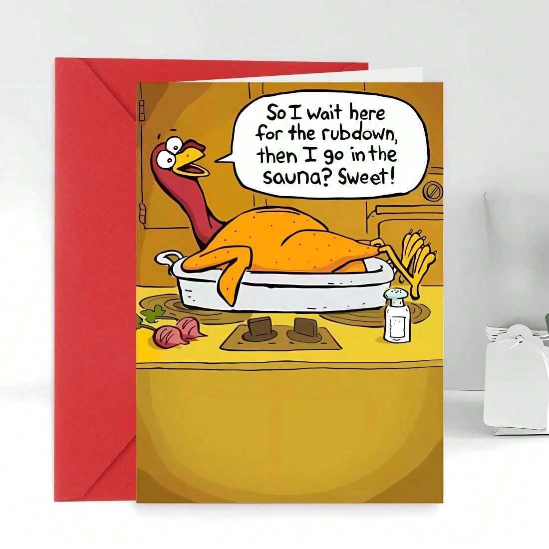 Funny Turkey Greeting Card Suitable For Friends, Family, And