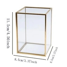 1 chiếc giá đựng cọ trang điểm 1 ngăn màu vàng kim, hộp đựng cọ trang điểm, hộp đựng đồ dùng văn phòng phẩm, giá đựng cốc đựng bút trên bàn làm việc/tủ quần áo/phòng tắm - Vàng - Xem 5