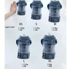 1pc New Style Two Leg Traction Buckle Vest, Denim Effect For Poodle, Bichon Frise, Teddy Bear Small Dogs, Spring/Autumn, Non-Elastic