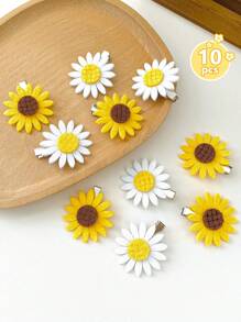 10 件套多色雏菊发夹，迷你花朵发饰，女孩礼物 - 彩色 - 查看 8