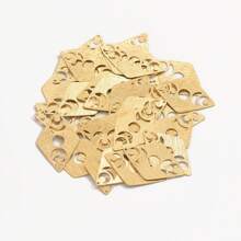 10pcs Raw Brass Single Hole Hollow Moon Textured Pattern Pendant, DIY Simple Earrings Necklace Jewelry Pendant