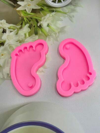 1pc Santa Claus Small Footprint DIY Keychain Resin Keychain Foot Silicone Mold, Christmas