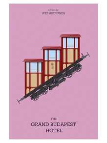 1 件《布达佩斯大饭店》海报粉色复古艺术帆布画印刷简约电影墙家居装饰节日礼物无框架 - 彩色 - 查看 25