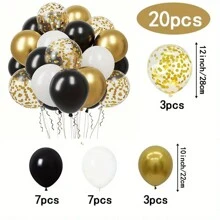 20 件五彩纸屑乳胶气球套装，适用于庆祝活动 - 乳胶派对气球，适用于婚礼、生日、性别揭晓、圣诞新年单身派对等 - 多功能室内和室外装饰 - 20件 - 查看 23
