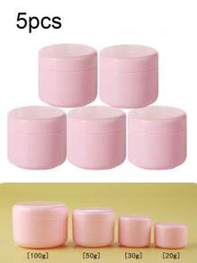 Set de 5 tarros de crema, tarros cosméticos recargables de 20g/30g/50g de plástico blanco con tapa de cúpula, tarro vacío para crema facial, bálsamo labial, loción, para viajes y almacenamiento y dosificación de cosméticos, accesorios portátiles de almacenamiento