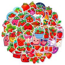 50 miếng dán Graffiti chủ đề dâu tây, Đàn guitar ván trượt chai mũ bảo hiểm ván trượt tuyết vỏ điện thoại máy tính xách tay tủ lạnh cửa hành lý xe máy xe hơi DIY Doodle Stickers - Nhiều màu - Xem 1