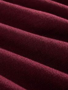 GIGOGOU Women's Solid Color Button Front Long Sleeve Casual Top, Everyday Wear - Burgundy - View 7