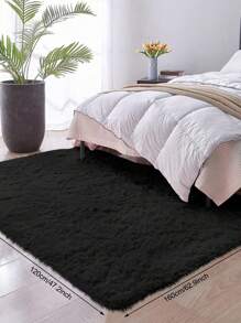 1 Pack Plush Carpet Nordic Style Solid Color Kids Carpet Modern Bedroom Living Room Large Size Non-Slip Bedroom Floor Mat