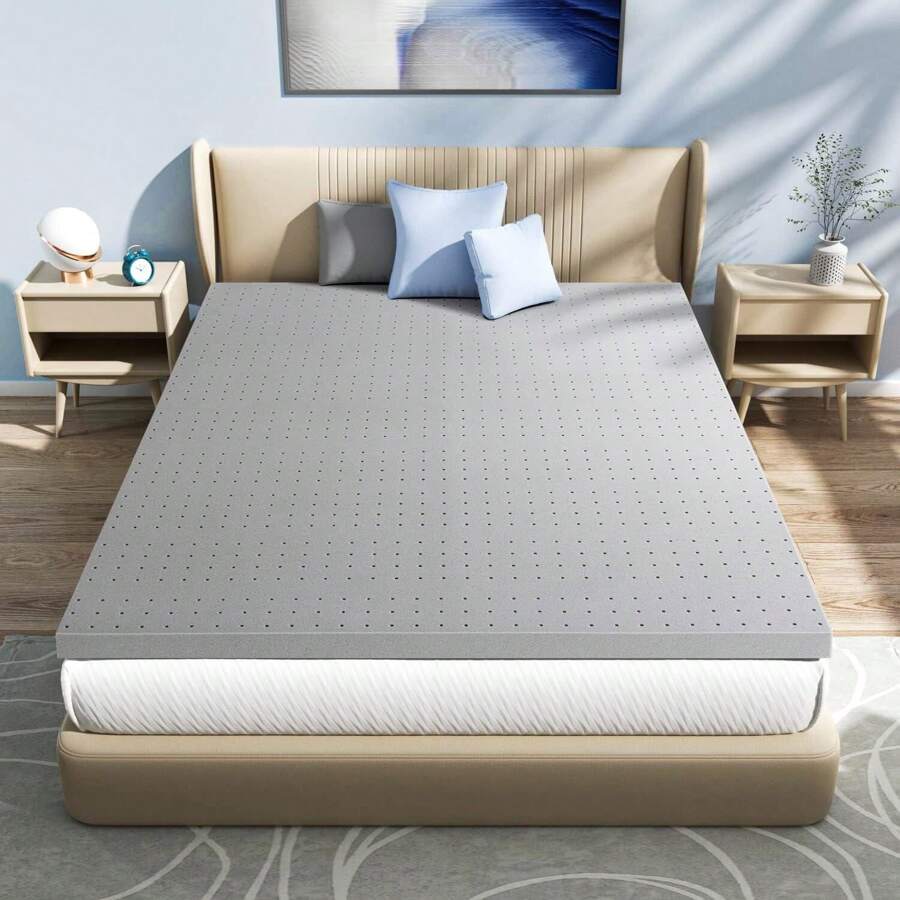 Mattress Topper Gel Bamboo Charcoal Memory Foam Soft&Cooling Pressure