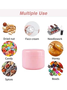 Set de 5 tarros de crema, tarros cosméticos recargables de 20g/30g/50g de plástico blanco con tapa de cúpula, tarro vacío para crema facial, bálsamo labial, loción, para viajes y almacenamiento y dosificación de cosméticos, accesorios portátiles de almacenamiento