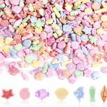 约 100 件~120 件可爱亚克力珠、迷你贝壳海星珠、钓鱼珠，用于派对装饰珠宝制作项链友谊手链 DIY 工艺配件 - 混合 - 查看 6