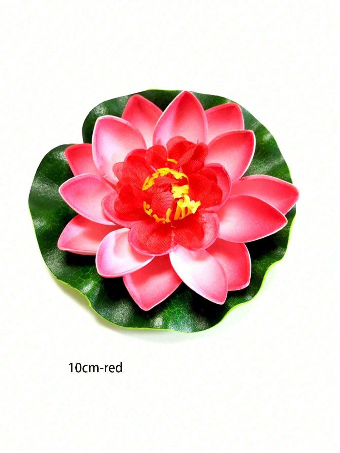 Artificial Floating Foam Lotus Flower With Water Lily Pad, Lifelike