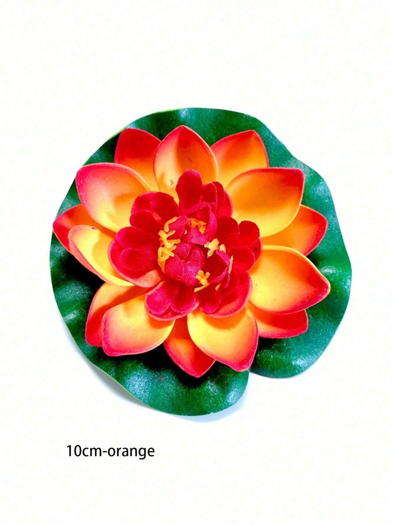 Artificial Floating Foam Lotus Flower With Water Lily Pad, Lifelike
