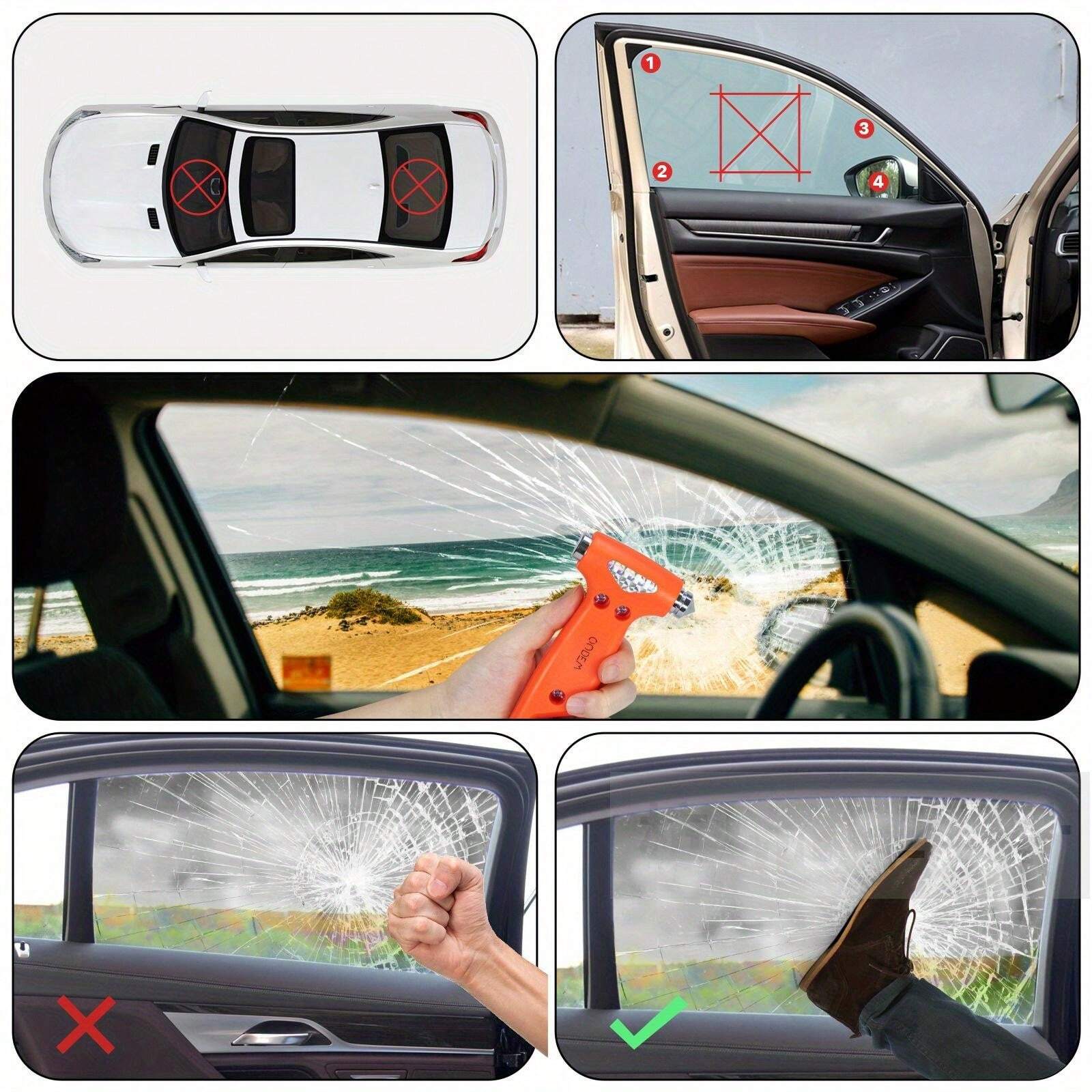 Car Safety Hammer Window Breaker, Emergency Escape Tool With Seat Belt