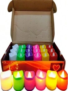 24 LED Candles 4cm With Battery Included Decoration Day Of The Dead Halloween Christmas February 14 Valentine's Day