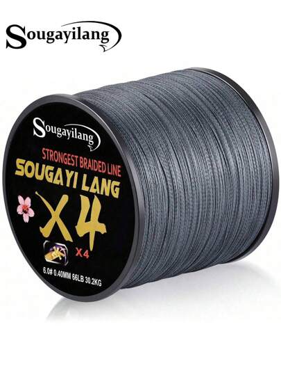 SOUGAYILANG 4 strängar flätad PE fiskelina 109yds 18-66LB nötningsbeständig fisketrådslina för saltvatten och sötvatten