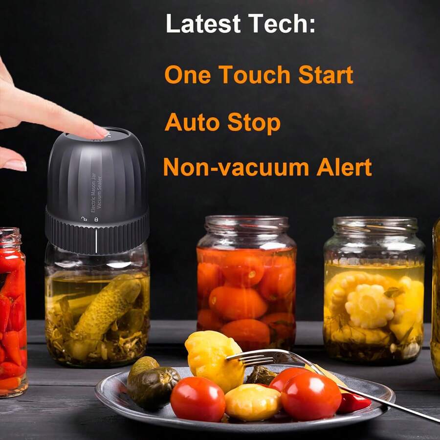 Electric Mason Jar Vacuum Sealer, Upgraded Automatic Vacuum Sealer Kit