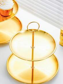 1 件 2/3 层不锈钢派对托盘 - 银色圆形盘子，适合蛋糕、水果、甜点和茶 - 理想的纸杯蛋糕架和自助餐服务器 - 彩色 - 查看 9