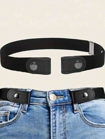 1/3pcs Simple Canvas Elastic Waist Belt, Fashion Casual Invisible Waist Belt Accessory For Dress & Jacket