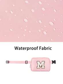 腰包，时尚斜挎腰包，配有可调节肩带，适合日常使用、户外、旅行、徒步旅行、慢跑、骑自行车、便携式设计、理想的礼物 - 粉色 - 查看 5