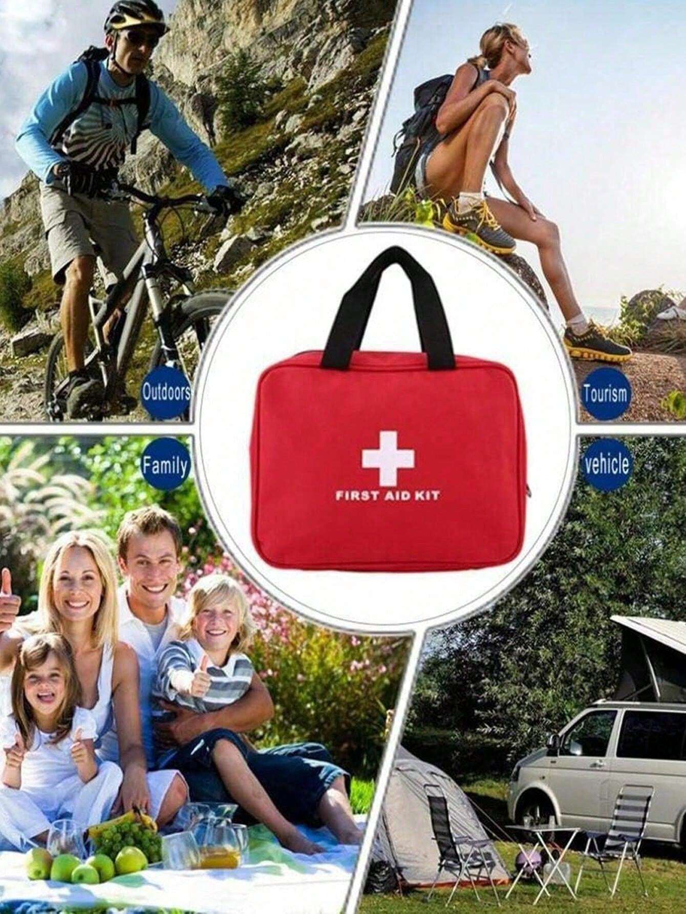 Portable First Aid Kit, Suitable For Home, Outdoor Emergencies, Camping