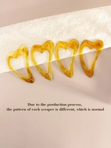 1 pieza Tabla de raspado facial de belleza, herramienta de masaje Gua Sha en forma de corazón triangular de resina transparente para desbloquear meridianos, relajación, opciones de multicolor
