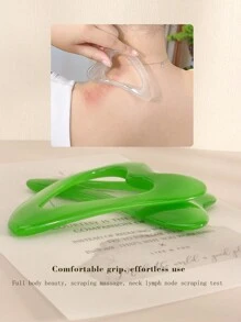 1 pieza Tabla de raspado facial de belleza, herramienta de masaje Gua Sha en forma de corazón triangular de resina transparente para desbloquear meridianos, relajación, opciones de multicolor