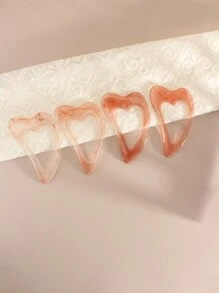 1 pieza Tabla de raspado facial de belleza, herramienta de masaje Gua Sha en forma de corazón triangular de resina transparente para desbloquear meridianos, relajación, opciones de multicolor