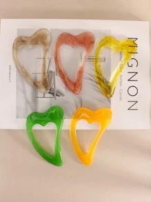 1 pieza Tabla de raspado facial de belleza, herramienta de masaje Gua Sha en forma de corazón triangular de resina transparente para desbloquear meridianos, relajación, opciones de multicolor