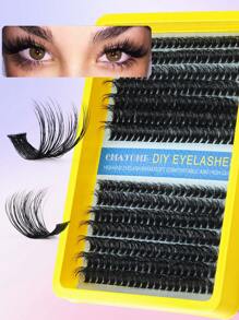 Bộ mi tự làm mới 280 / Fluffy 50D + 60D Bộ mi làm dày tự nhiên D Curl Sợi mi mỏng, Lông mi chùm 10-20mm Bộ mi hỗn hợp, Nối mi tại nhà - D - Xem 1