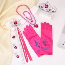 Bộ trang sức công chúa Anbelarui Sky Blue Snowflake - Vòng cổ, vòng tay, vương miện, đũa phép, găng tay, hoa tai - Trang phục ngày lễ, tiệc sinh nhật, phụ kiện biểu diễn sân khấu - Nhiều màu - Xem 4