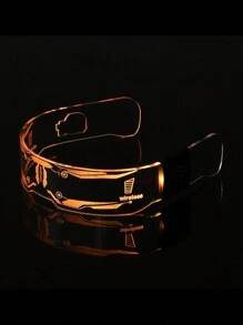 sharif 1 副彩色 LED 照明赛博朋克风格时尚眼镜，狂欢派对酒吧迪斯科氛围，发光派对眼镜，节日 LED 闪光眼镜，夜总会狂欢设备，生日派对装饰海滩配饰女士眼镜遮阳镜，适合夏季海滩度假、户外、旅行 - 彩色 - 查看 7