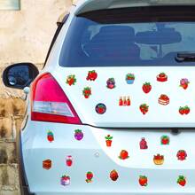 50 miếng dán Graffiti chủ đề dâu tây, Đàn guitar ván trượt chai mũ bảo hiểm ván trượt tuyết vỏ điện thoại máy tính xách tay tủ lạnh cửa hành lý xe máy xe hơi DIY Doodle Stickers - Nhiều màu - Xem 3