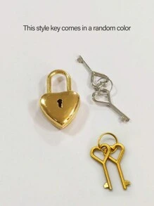 1set Heart Shape Padlock And Key Set Padlock With Key,Heart Lock Zinc Alloy Suitcase Luggage Bag Anti-Theft Lock,Mini Luggage Hardware Lock, For Suitcase Jewelry Box,Wedding Locks And Keys Working Keys And Locks Decorations,Gym Lockers(Five Olors To Choose From)
