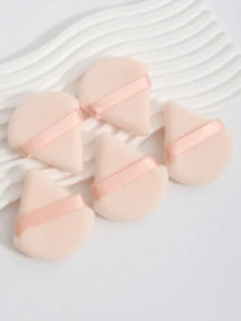 5/10 件装三角形化妆海绵，植绒化妆海绵粉扑，适用于面部定妆、粉底、遮瑕膏、散粉和迷你手指化妆海绵 - 彩色 - 查看 5