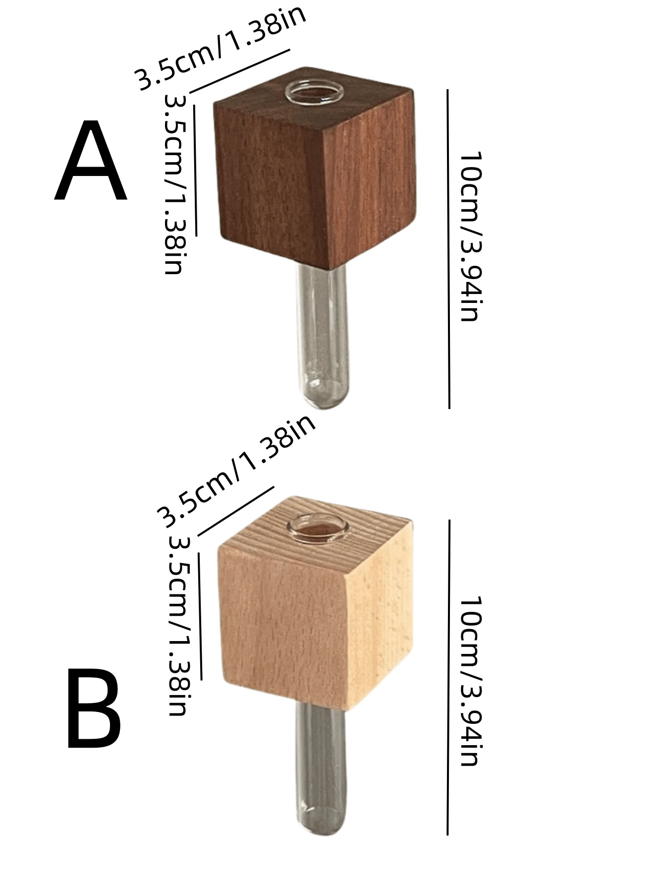 1pc Wooden Fridge Test Tube Vase Flower Vase Creative Decoration