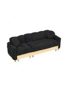 Black  Technology Cloth Three-Seat Sofa Lift Sofa Bed With Locker Sofa Sofa Bed Small Sofa Small Family Sofa Bed,CozyNest9