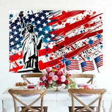1 件美国国旗派对背景布 82.7 * 59.1/59.1 * 39.4/39.4 * 29.5 英寸美国国旗背景自由女神像摄影背景退伍军人纪念国家党横幅蛋糕桌面装饰 - 多顏色 - 查看 9