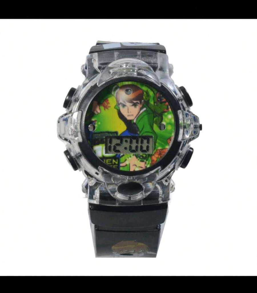 Digital Children's Watch With Light And Sound New - 黑色 - 查看 1