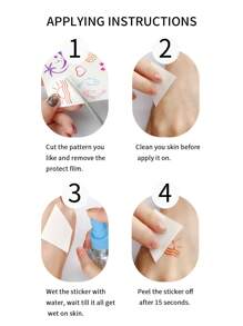 Beauty Sticker 1 件临时全臂纹身贴纸，3D 狼部落逼真假纹身，防水防汗，适合成年男性 - 黑色 - 查看 5