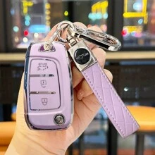 Llavero con logo de coche, adecuado para el soporte de llaves de TPU - Práctica funda para llavero para el coche Elantra 2020, Ix35 2019 Accent, plegable de alta gama, opción ideal para entusiastas - Unitalla - Ver 13