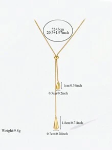 1 pièce Collier pendentif long en forme de goutte d'eau en acier inoxydable, convient pour un port quotidien