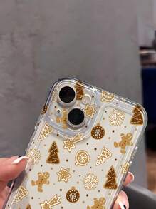 1 个透明防震软手机壳，带棕色圣诞节和圣诞树图案，适用于 Iphone 15/15Plus/15Pro/15ProMax - 彩色 - 查看 5