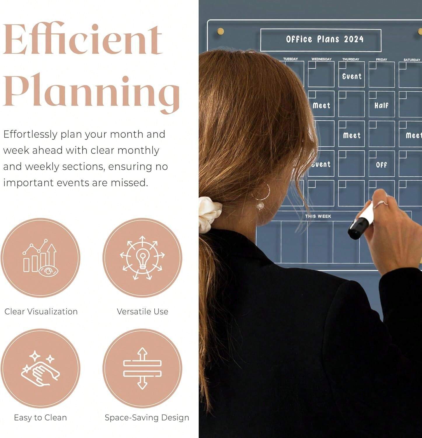 Acrylic Fridge Calendar Clear Refrigerator Dry Erase Board