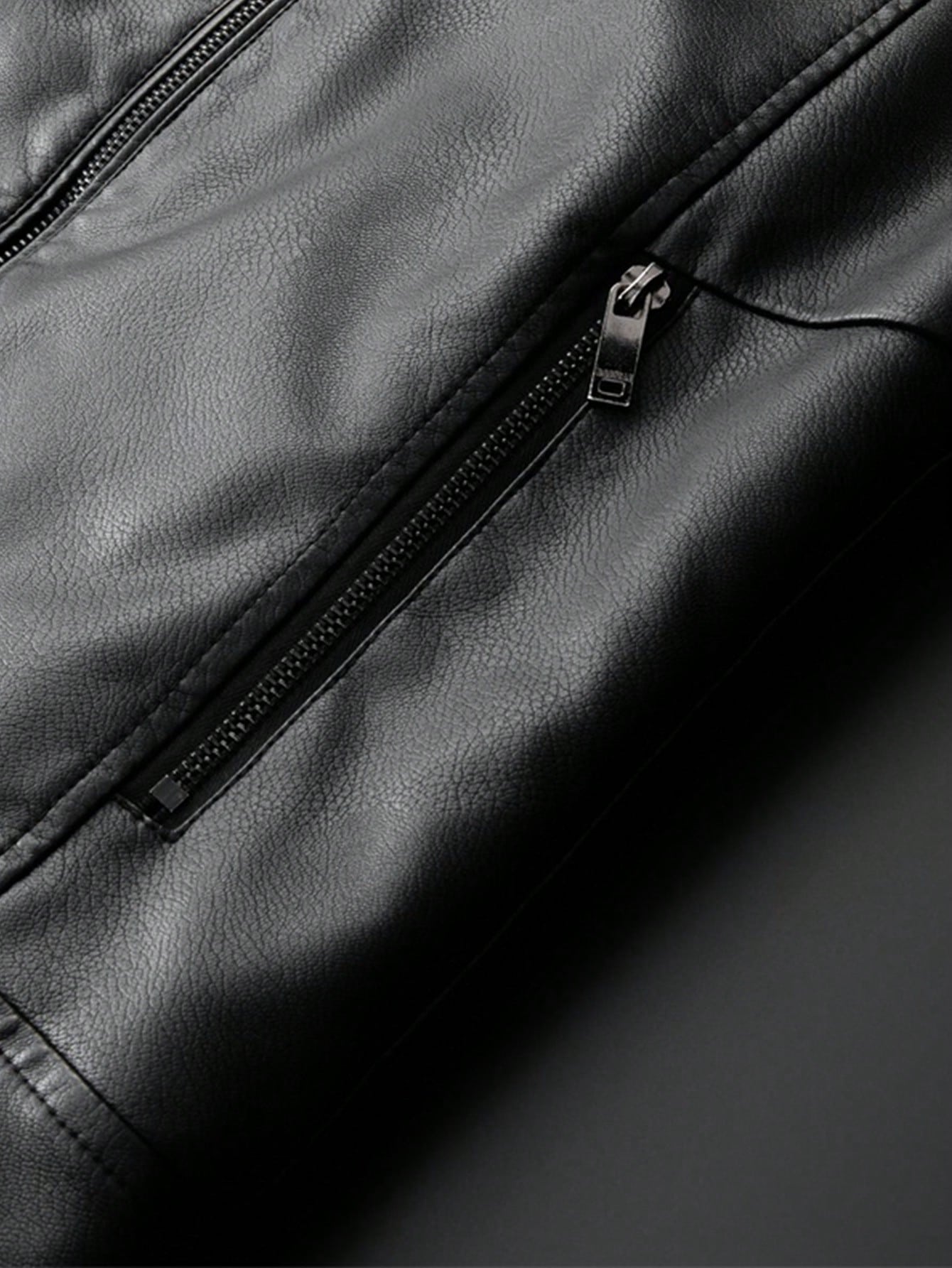 جاكيت رجالية للخريف/الشتاء، جاكيت جلد بطانة من الف...