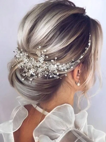 1pc Elegant Floral Headpiece, Korean Style Bridal/Bridesmaid Headband, Wedding Hair Accessory, Valentine's Day Gift