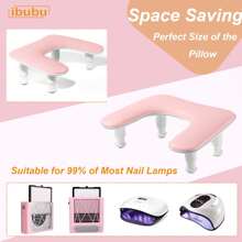 ibubu Upgrade Nail Arm Rest Height Adjustment U-Shaped Manicure Hand Rest Pillow Cushion Soft PU Leather Detachable Nail Art Hand Stand Holder Reposabrazos Para Manicura For Nails Tech - Hồng - Xem 7