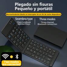 Mini Folding Three-Mode Bluetooth Keyboard 2.4G Wireless Portable Keyboard And Mouse Set For Windows Android Ios IPad Tablet - Grey - View 3